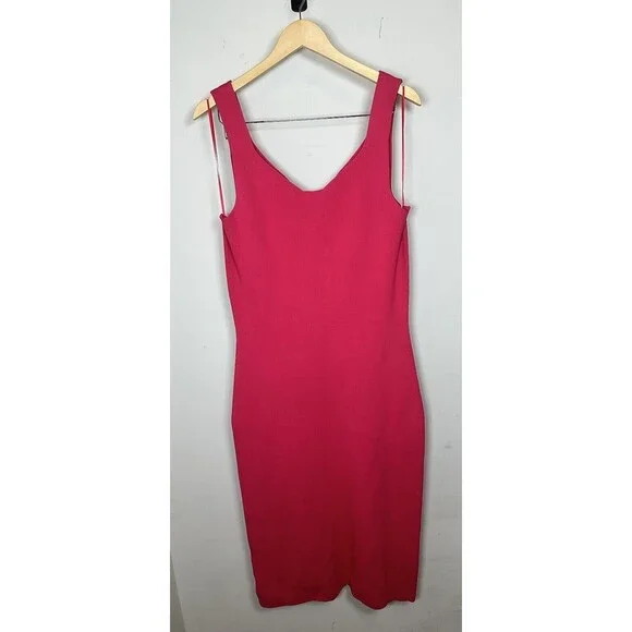 Reiss NWT Coral Pink Midi Dress - Picture 8 of 9